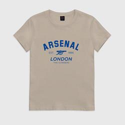 Футболка хлопковая женская Arsenal london the gunners, цвет: миндальный