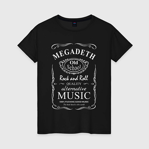 Женская футболка Megadeth в стиле Jack Daniels / Черный – фото 1