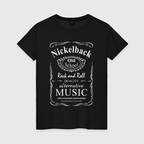 Женская футболка Nickelback в стиле Jack Daniels / Черный – фото 1