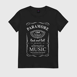 Футболка хлопковая женская Paramore в стиле Jack Daniels, цвет: черный