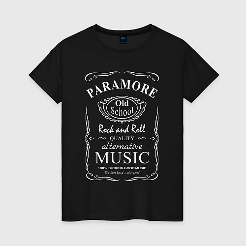 Женская футболка Paramore в стиле Jack Daniels / Черный – фото 1