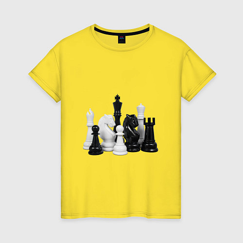 Женская футболка Фигуры шахматиста / Желтый – фото 1