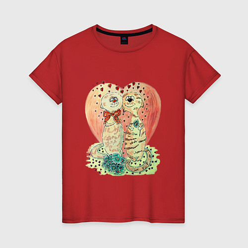 Женская футболка Одна любовь на двоих / Красный – фото 1