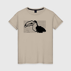 Футболка хлопковая женская Le toucan has arrived - Twitch ASCII art, цвет: миндальный