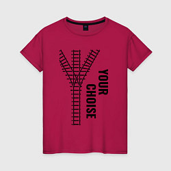 Женская футболка Your choise и рельсы