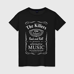 Футболка хлопковая женская The Killers в стиле Jack Daniels, цвет: черный
