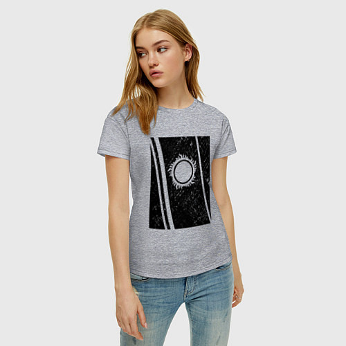 Женская футболка Солнце в прямоугольнике / Меланж – фото 3