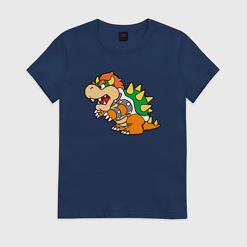 Женская футболка Bowser drawing / Тёмно-синий – фото 1