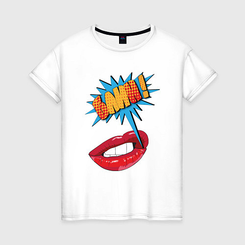 Женская футболка Блин в стиле поп-арт / Белый – фото 1
