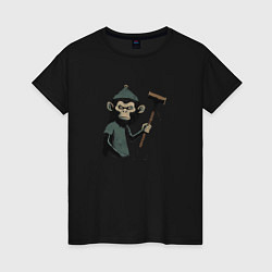 Женская футболка Monkey with a hammer