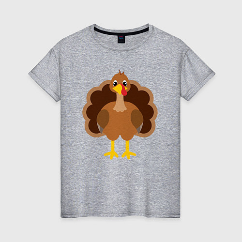 Женская футболка Turkey bird / Меланж – фото 1