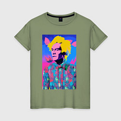 Женская футболка Andy Warhol - self-portrait - pop art
