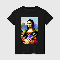 Женская футболка Mona Lisa with baby dragon