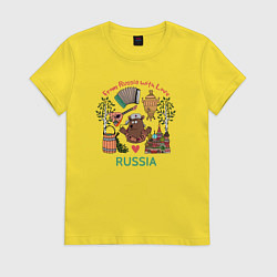 Женская футболка From Russia with love inscription