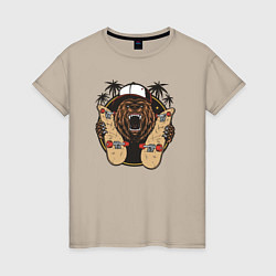 Женская футболка Медведь со скейтбордами