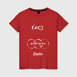 Футболка хлопковая женская JIMIN FACE Set Me Free, цвет: красный