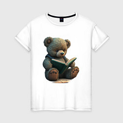 Женская футболка Читающий медвежонок