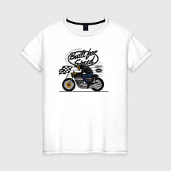 Женская футболка Мотогонки мотоциклист