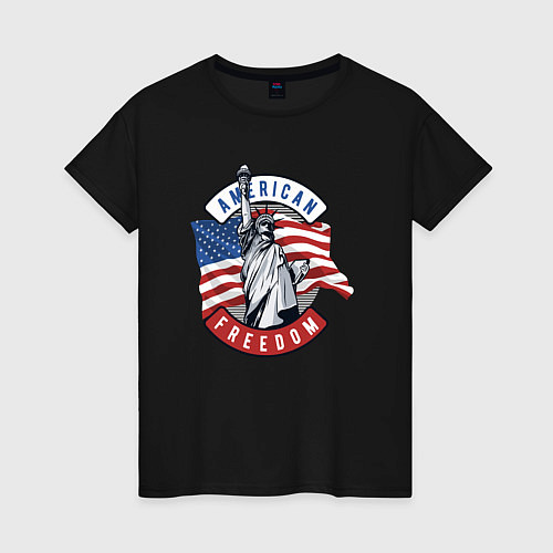 Женская футболка American freedom / Черный – фото 1
