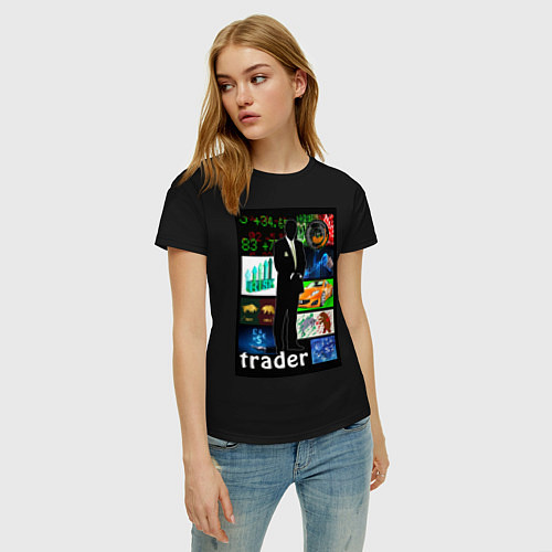Женская футболка Трейдер / Черный – фото 3