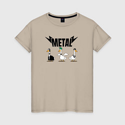 Женская футболка Гуси metal