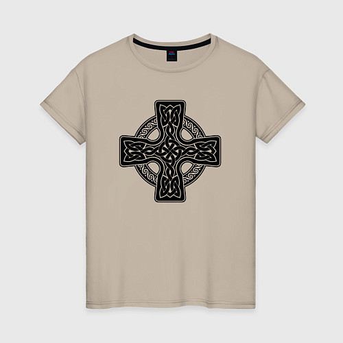 Женская футболка Кельтский крест / Миндальный – фото 1