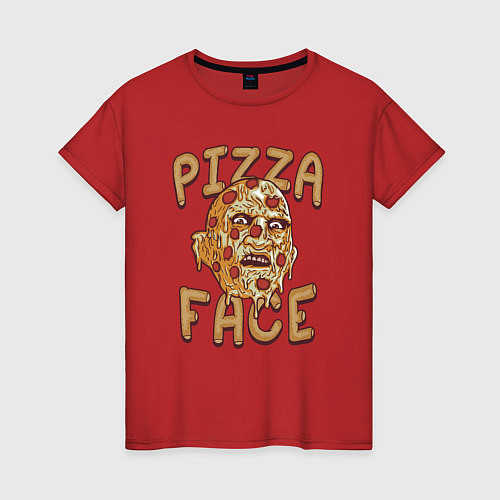 Женская футболка Pizza face / Красный – фото 1