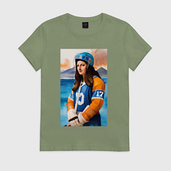 Женская футболка Мона Лиза - крайний нападающий