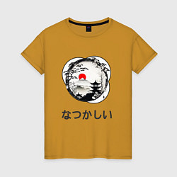 Женская футболка Ностальгия - японские иероглифы