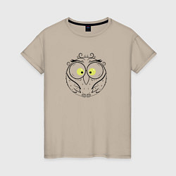 Женская футболка Круглая сова