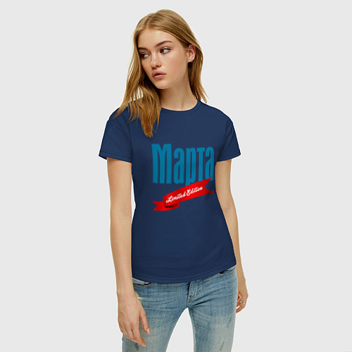 Женская футболка Марта - ограниченный выпуск / Тёмно-синий – фото 3