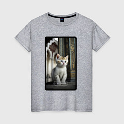 Женская футболка Грозный котик