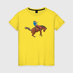 Женская футболка Наездник и конь вместе