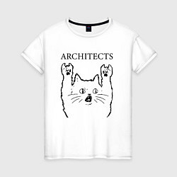 Футболка хлопковая женская Architects - rock cat, цвет: белый