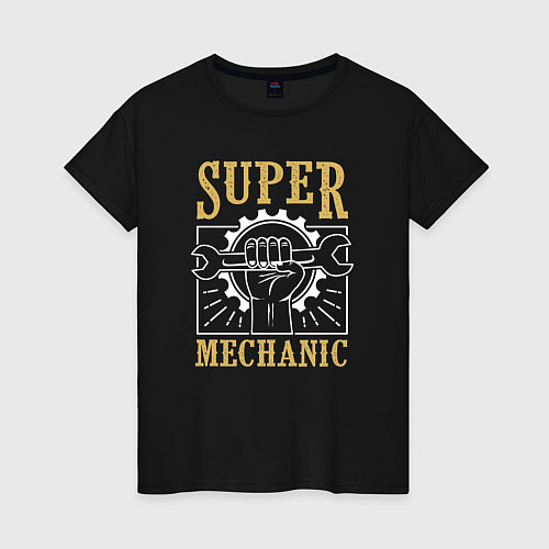 Женская футболка Super mechanic / Черный – фото 1