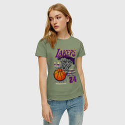 Футболка хлопковая женская LA Lakers Kobe, цвет: авокадо — фото 2
