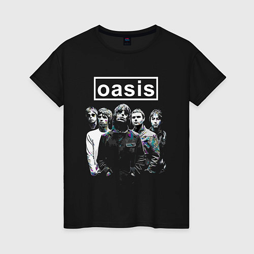 Женская футболка Oasis рок группа / Черный – фото 1