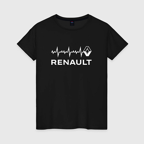 Женская футболка Renault в сердце / Черный – фото 1