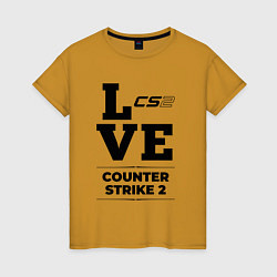 Футболка хлопковая женская Counter Strike 2 love classic, цвет: горчичный