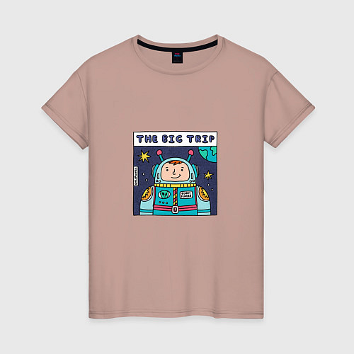 Женская футболка Большое космическое путешествие / Пыльно-розовый – фото 1
