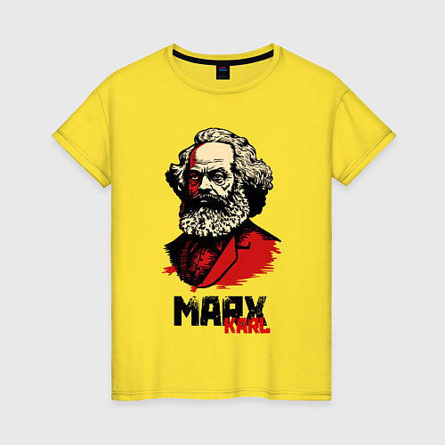 Женская футболка Karl Marx - 3 цвета / Желтый – фото 1