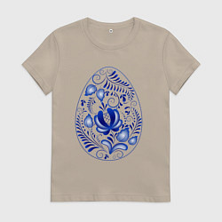 Женская футболка Пасхальное яйцо гжель