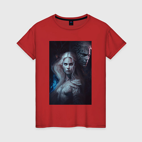 Женская футболка Девушка и маг / Красный – фото 1