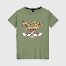 Женская футболка Любителям хоккея