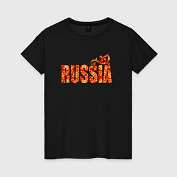 Женская футболка Russia: в стиле хохлома
