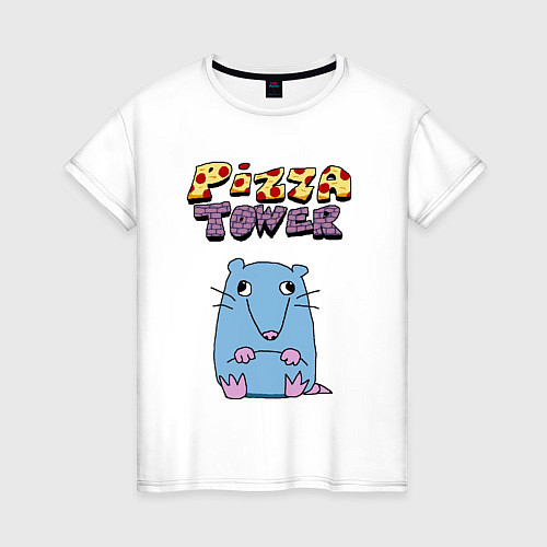 Женская футболка Глупая Крыса из Pizza Tower / Белый – фото 1