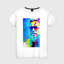 Женская футболка Brad Pitt - sketch - pop art