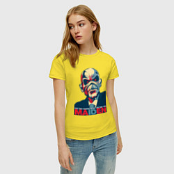 Футболка хлопковая женская They can change metal, цвет: желтый — фото 2