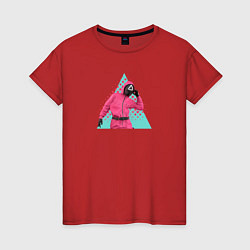 Женская футболка Игра в кальмара охранник в маске Треугольник