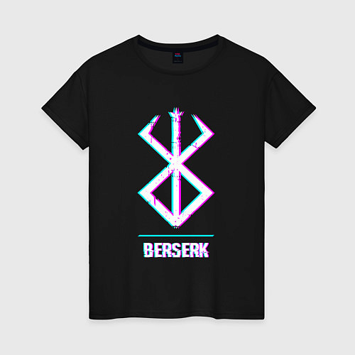 Женская футболка Символ Berserk в стиле glitch / Черный – фото 1